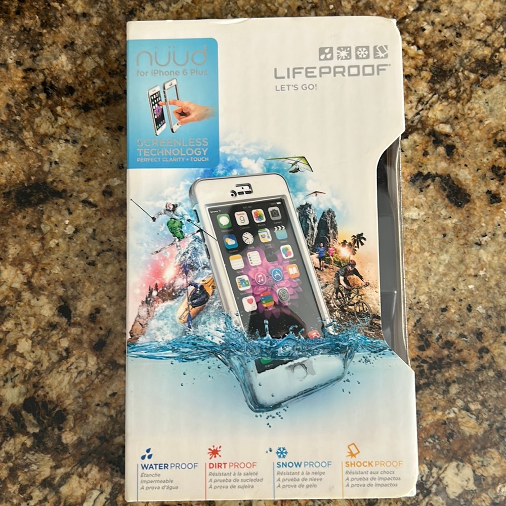 Lifeproof case for an Apple iPhone 6 Plus.